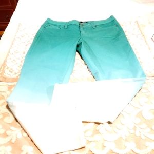 Prana Teal and White Women Jeggings